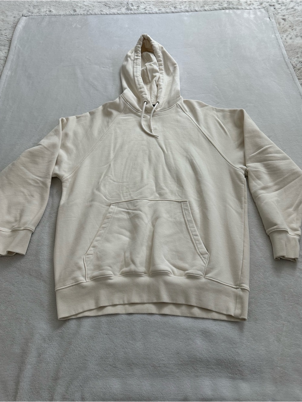 H&M Men's Cream Oversized Hoodie